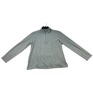 Karen Scott Sweater Womens size XS Gray Pullover Long Sleeve 1/4 Zip Pockets New
